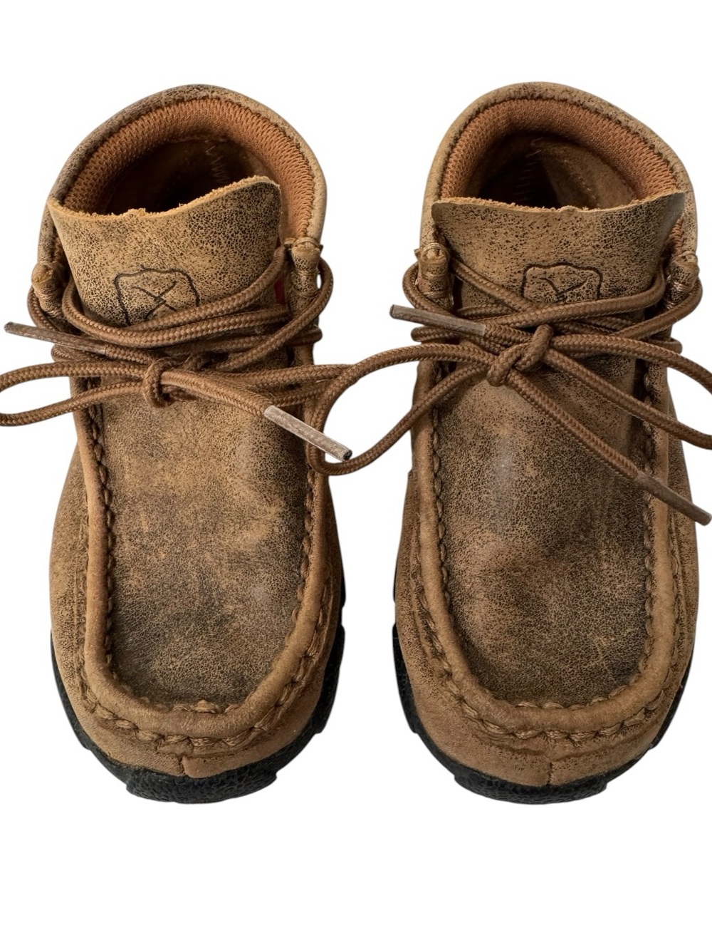 Twisted X Kids Bomber Chukka Driving Mocs Size 8.5M Brown Leather Moc Toe Shoes
